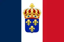 A proposed flag of France, possible design by Henri d'Artois, comte de Chambord.