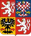 Both lions and eagles crowned appear in the coat of arms of the Czech Republic.