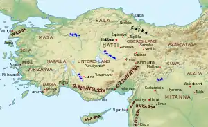 The location of Pala in Northern Bronze Age Anatolia