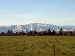 Looking south from Heyburn toward the Albion Mountains