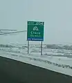 Exit sign on westbound Interstate 70