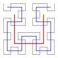 Hilbert curves, first to third orders