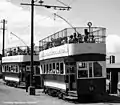 Hill of Howth Tramway trams at Howth railway station