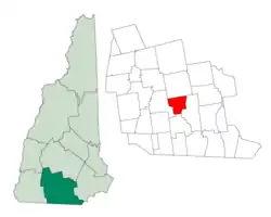 Location in Hillsborough County, New Hampshire