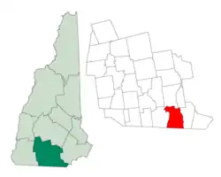 Location in Hillsborough County, New Hampshire