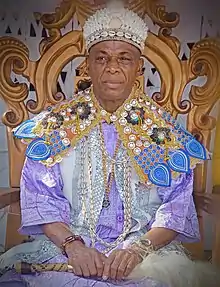 Photo of His Royal Majesty, Eze Chukwuemeka Eri; the Traditional Ruler of Enugwu Aguleri in his royal regalia