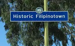 Historic Filipinotown neighborhood signlocated at the intersection ofBeverly Boulevard and Belmont Avenue