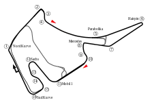 The layout of the Hockenheimring