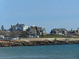 A mansion on a beach