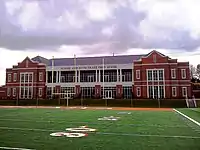 Homer and Ruth Drake Field House at Mercer University Stadium.  Judge Drake '56, is a Senior Bankruptcy Judge, United States District Court for the Northern District of Georgia, 1979–present.  He was chairman of the Mercer University Board of Trustees, 2008-10.  The building was named in honor of Judge Drake and his spouse in 2012.