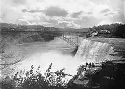 Upper Steel Arch Bridge from Goat Island, 1900