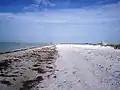 On the beach looking north with the Gulf of Mexico on the left