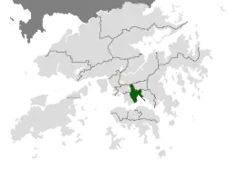 Location of Kowloon City District within Hong Kong