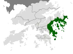 Location of Sai Kung District within Hong Kong