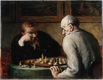 The Chess Players (c. 1863–67), oil on canvas,  24 x 32 cm., Petit Palais, Paris