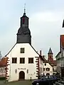 Rathaus in 2005, with church steeple in background.