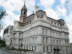 Montreal City Hall, as seen with a new copper roof