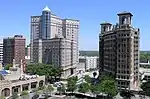 Fox Theatre in foreground with the Cox-Carlton Hotel and Georgian Terrace Hotel in background, with The Ponce Condos to the right