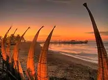 Muelle de HuanchacoIt shows the typical and ancient caballitos de totora