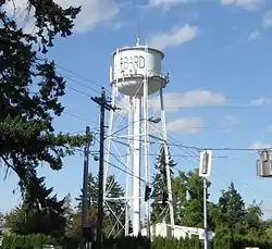 The watertower in Hubbard