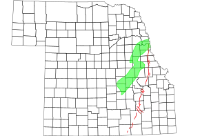 A map displays the Humboldt Fault, located south of the Midcontinent Rift System. The two briefly intersect.