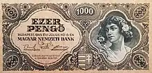 Hungarian 1000 Pengo - Front