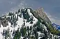 Snow in the Hurricane Ridge allows for skiing and snowboarding(Steeple Rock featured)