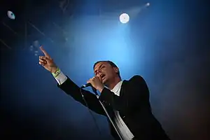 Hutchcraft performing with Hurts in June 2010