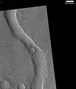 Hypanis Vallis, as seen by HiRISE.  Scale bar is 500 meters long.