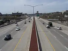 I‑235 crossing the Des Moines River in Des Moines, Iowa