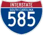 Interstate 585 marker