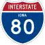 Interstate 80 (Iowa) route marker