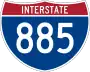 Interstate 885 and North Carolina Highway 885 marker