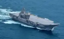 Vikrant  during sea trials.