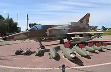 An Israeli built IAI Kfir in the IAF Museum at Hatzerim Airbase