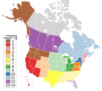 IATSE district color map