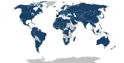 Map of member and associate nations