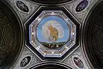 Dome interior depicting the Ascension of Jesus, with paintings of the Four Evangelists in the pendentives