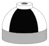  Illustration of cylinder shoulder painted in black and white quarters for a mixture of oxygen and nitrogen.