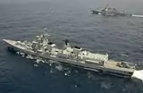 Mysore and USS Fitzgerald transit in formation during Malabar.