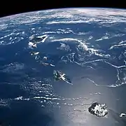 The Hawaiian Islands imaged from orbit.