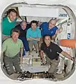 Expedition 31 posing inside of Dragon on 29 May 2012.