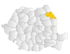 Map of Romania highlighting Iași County