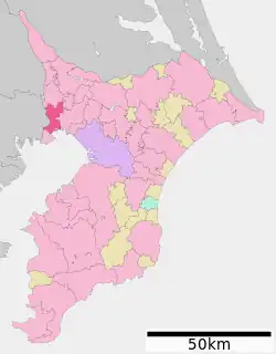 Location of Ichikawa in Chiba Prefecture