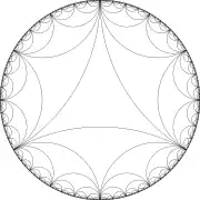 Line drawing of tessellation by ideal triangles