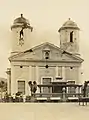 Cathedral of Mayagüez after the first earthquake; further damage toppled the left tower