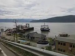 Ferries at the river station dock, Saint-Bernard-sur-Mer