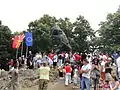 Celebration of Ilinden on 2 August 2011 on Mečkin Kamen, Republic of Macedonia.