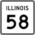 Illinois Route 58 marker