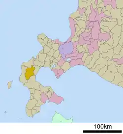 Location of Imakane in Hokkaido (Hiyama Subprefecture)